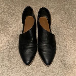 Black Leather Work Flat
